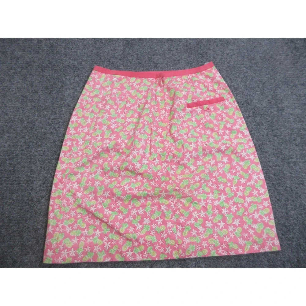 Vintage Lilly Pulitzer Skirt Womens 2 Pink Pineapple Floral Print Lined Tropical
